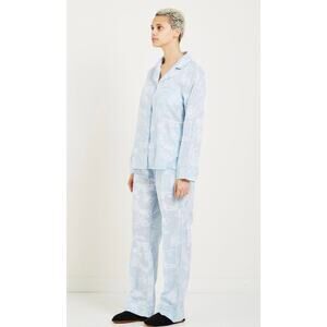 Dawson + Hellmann Kama Sutra Print Pajamas PJs Long Sleeve Pants Blue Medium L